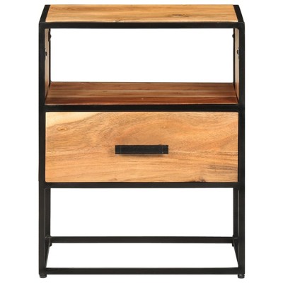 vidaXL Bed Cabinet Natural brown, black
