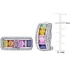 EVERLY JEWELRY | 8 1/10 CT TGW Baguette-Cut Multi-Color Created Sapphire Earrings and Ring Set in Sterling Silver - 3 of 4