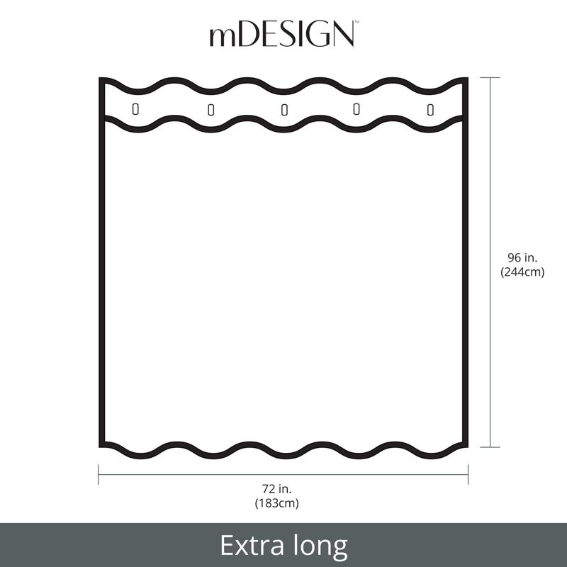 mDesign Cotton Waffle Knit Shower Curtain, Spa Quality, 4 of 7
