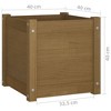 vidaXL Garden Planters 2 pcs Honey Brown 15.7"x15.7"x15.7" Solid Wood Pine - 3 of 4