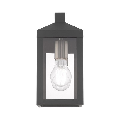 Scandinavian Gray Clear Glass Outdoor Wall Lantern Sconce