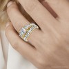 Pompeii3 2Ct TW 3-Stone Diamond Engagement Wedding Ring Set 14k Gold or Pt Lab Created - 3 of 4