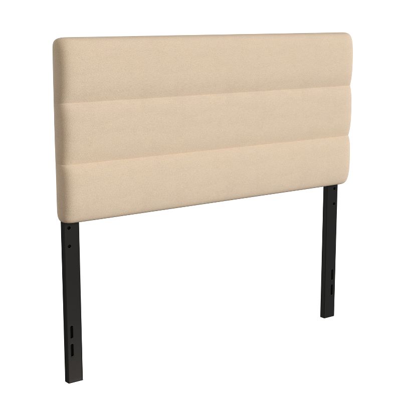 Emma and Oliver Modern Upholstered Headboard with Horizontal Line Stitching and Adjustable Height Rails, 1 of 12