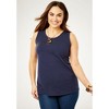 Jessica London Women's Plus Size Stretch Cotton Horseshoe Neck Tank - 4 of 4