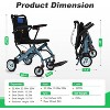 Ultra Lightweight Elderly Wheelchair, Foldable Transport Chair with 8"/10" Honeycomb Tires, for Travel, Hospital, Home Use - 2 of 4