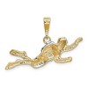 Black Bow Jewelry 14k Yellow Gold and White Rhodium Two Tone Scuba Diver Pendant - 3 of 4