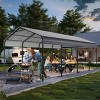 12X20 FT Heavy Duty Metal Carport,Outdoor Activities Storage Shed,Carport With Galvanized Steel Roof And Metal Frame For Car Truck-Coolbibila - 2 of 4