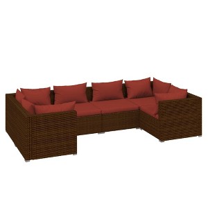 vidaXL Garden Lounge Set Brown, Cinnamon Red - 1 of 4