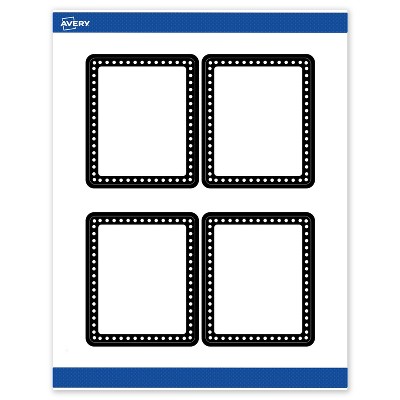 Avery 4" x 3-1/3" Labels, Black and White Polka Dots, 40 ct