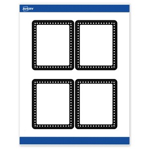 Avery 4" x 3-1/3" Labels, Black and White Polka Dots, 40 ct - 1 of 4