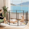 PawHut Heavy Duty Dog Playpen, Metal Pet Fence with 39 Inch Heavy Duty Panels and Door for Medium and Large Dogs, Black - 2 of 4