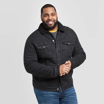 big and tall sherpa lined denim jacket