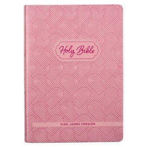 KJV Kids Bible, 40 Pages Full Color Study Helps, Presentation Page, Ribbon Marker, Holy Bible for Children Ages 8-12, Light Pink Hearts Faux Leather - 1 of 1