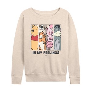 Women's - Winnie The Pooh - In My Feelings Lightweight French Terry Wide Neck Long Sleeve Shirt - 1 of 4