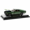1970 Ford Mustang Mach 1 428 Green Metallic with Light Green Hood Limited Ed to 6550 pcs 1/24 Diecast Model Cars by M2 Machines - 2 of 3