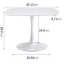Modern Dining Table for 4, 42" Wood Kitchen Table with Metal Leg, Leisure Coffee Table for Kitchen Living Room Apartment Restaurant - 3 of 4