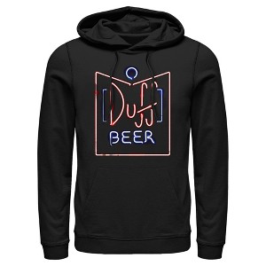 Men's The Simpsons Duff Beer Neon Sign Pull Over Hoodie - 1 of 4