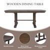 60"-78" Extendable Dining Table with Removable Leaf, Farmhouse Wooden Dinner Table Kitchen Table Office Desk, Brown/Cherry-ModernLuxe - 3 of 4