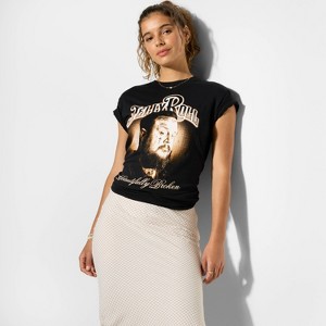 Women's Jelly Roll Broken Short Sleeve Graphic T-Shirt - Black - 1 of 3