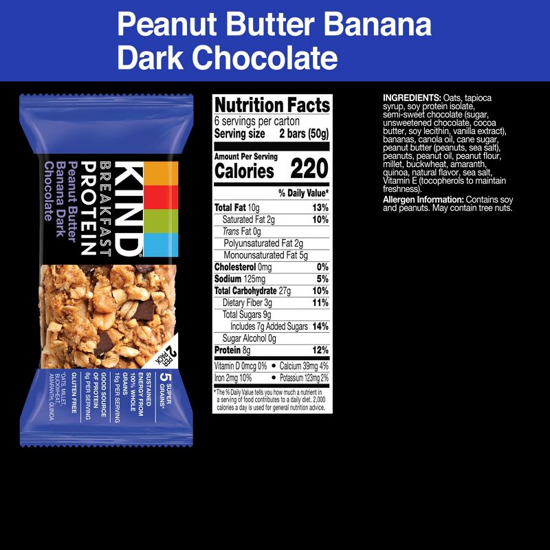 Kind Breakfast Peanut Butter Banana Bars - 10.56oz, 3 of 9
