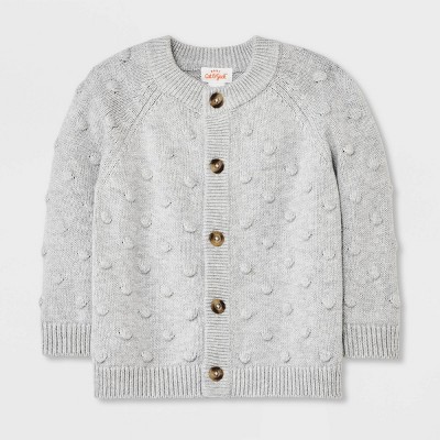 Image of Baby Bobble Sweater Cardigan - Cat & Jack™ Gray 0-3M