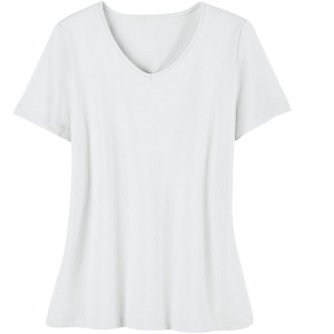 Collections Etc Soft Knit V-Neck Short-Sleeve Basic Cotton and Polyester Tee - 1 of 4
