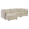 NicBex Couches for Living Room 111.5" Modern L Shape Sectional Sofa Couch with Ottoman Chenille Upholstered 3 Seater Sleeper Sofa, Beige - 2 of 4