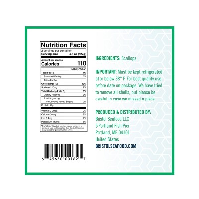 My Fish Dish Grab & Go Bay Farm Raised Raw Scallop Frozen - 9oz