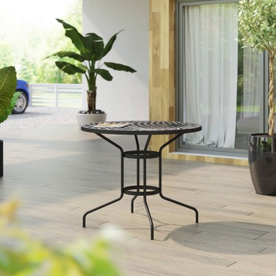 Outdoor Round Dining Table - Black - TK Classics