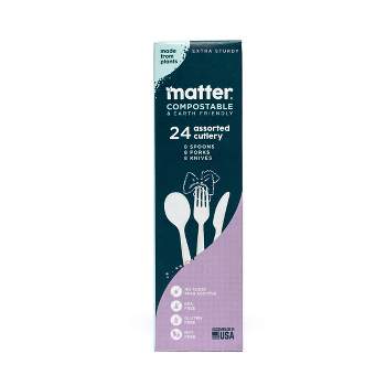 Matter Compostable Forks, Spoons & Knives - 24ct