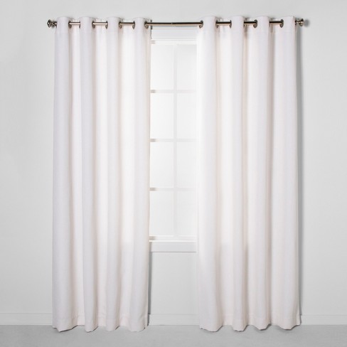 108 X50 Luster Basket Light Filtering Weave Curtain Panels Cream