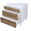 Gulches 21 Inch High Nightstand, White Frame and Brown Toned Drawer Finish, 3 Drawers, Wooden Leg Construction - 4 of 4