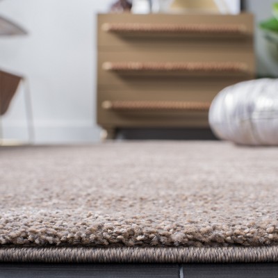 Taupe Non-Slip Synthetic Square Area Rug 6'7" x 6'7"