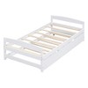 Twin Size Platform Daybed With Trundle, 22.1in High Modern Sofa Bed, No Box Spring Needed Wood Platform Bed For Bedroom, Living Room, Children Room - 3 of 4