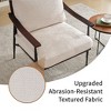 Kumasinova Modern Accent Chair,Linen Fabric Arm Chair with Wood Armrests,Comfy Chair for Living Room,Bedroom,Home Office,White - 4 of 4