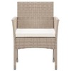 vidaXL Patio Armchairs with Cushions 2 pcs Beige Poly Rattan - 3 of 4