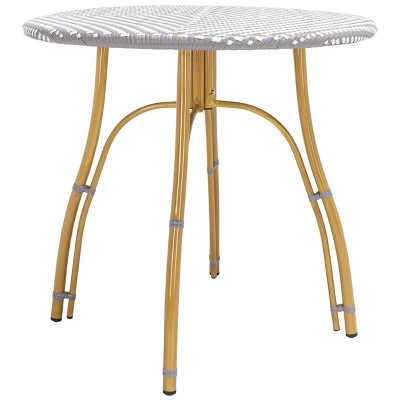 Kylie Grey and White Rattan Bistro Table