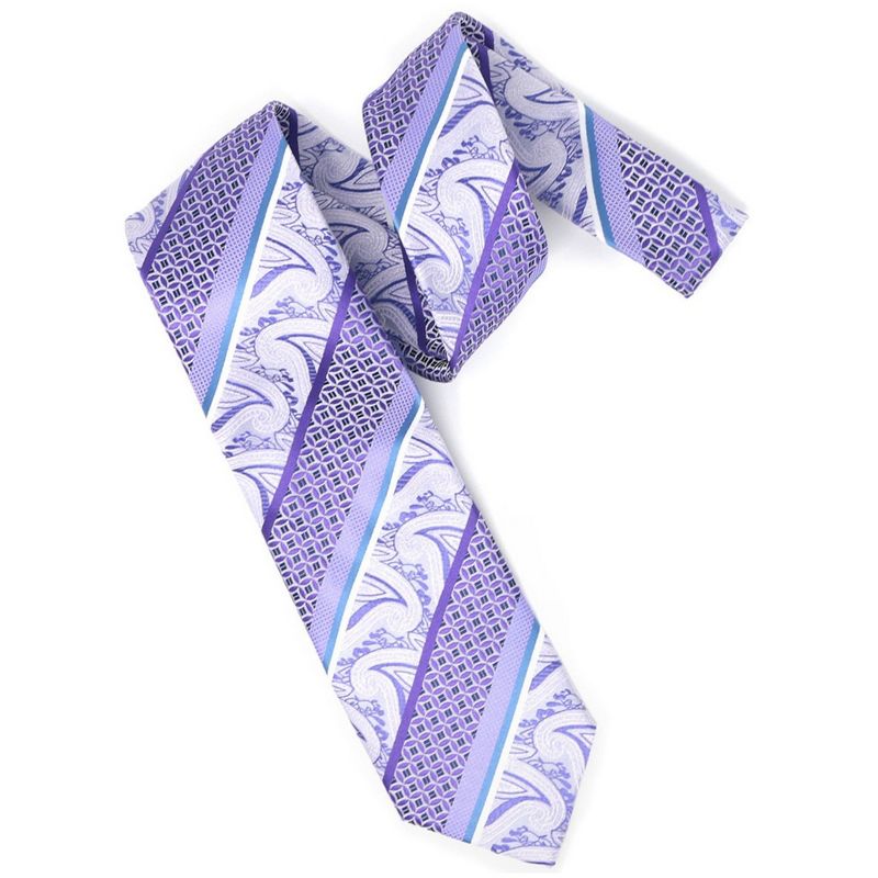Men's Diagonal Paisley Micro Fiber Poly Woven Regular Neck Tie, 2 of 5