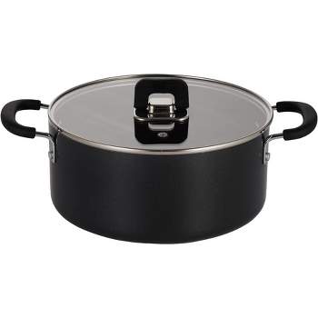 NutriChef Casserole with Lid-Non-Stick Stylish Kitchen Cookware with Foldable Knob, 5 Quart, Works with Model: NCCWSTKBLK (Black), One Size