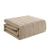 VCNY 3pc Full/Queen Square Pinsonic Quilt Set Taupe: Microfiber, Hypoallergenic, Modern Design - 4 of 4