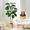Artificial Scindapsus Aureus Plant Indoor 5FT, Fake Tree with Decorative Planter, Faux Golden Pothos Floor Plants in Pot - 2 of 4