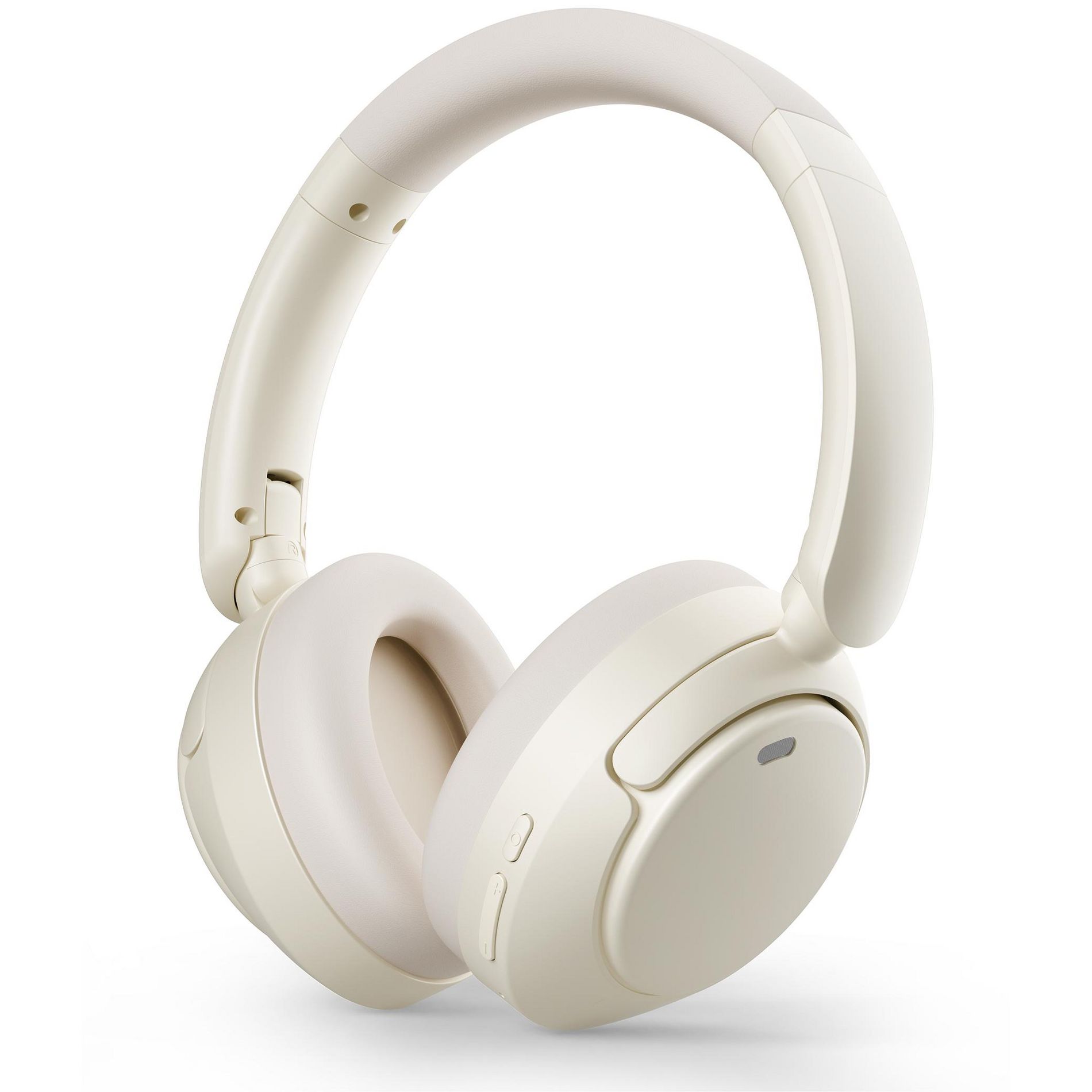 Noise Cancelling Headphones Over Ear Wireless Bluetooth 5.4 30-Hour Battery 40mm Drivers Foldable with 3.5mm Jack Lightweight Beige