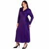 24seven Comfort Apparel Plus Size Comfortable Collared Wrap Maxi Dress - 2 of 3