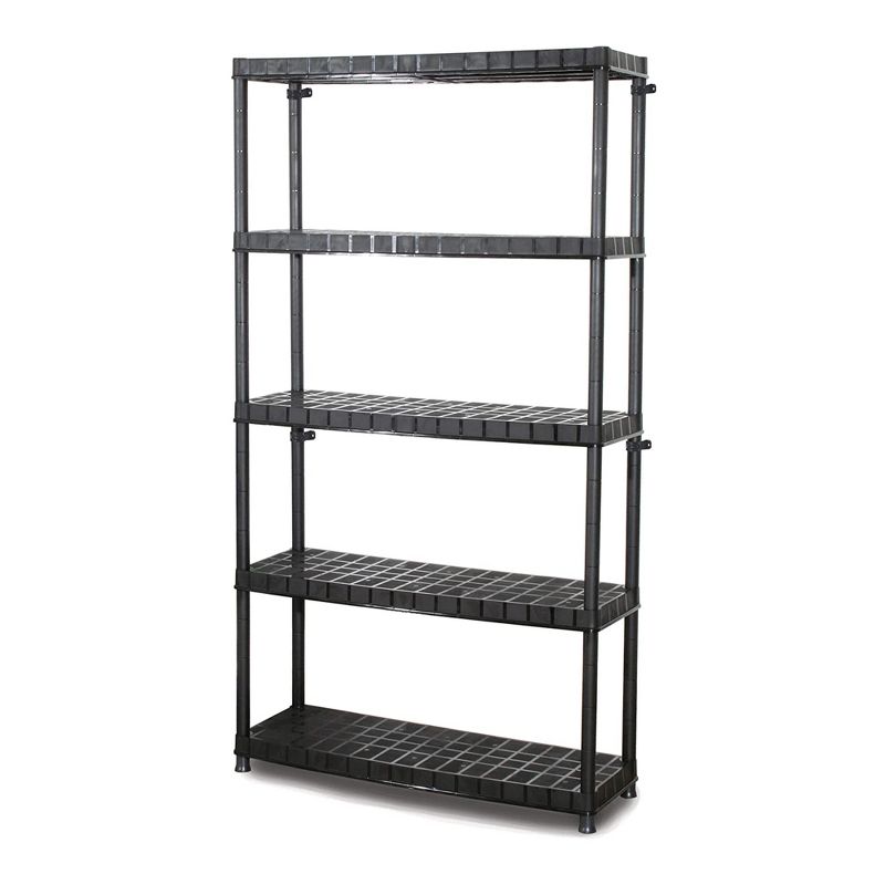 Ram Quality Products Extra Tiered Plastic Utility Storage Shelving Unit System for Garage, Shed, or Basement Organization, Black, 2 of 7