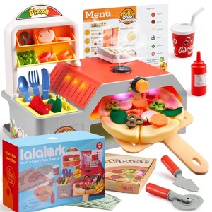 Joyfy Pretend Play Kitchen Food Toy 78 PCS Pizza Oven with Pretend Smoke, Light & Sound Color-Changing Toppings Birthday Gift for Toddler Boys Girls - 1 of 4