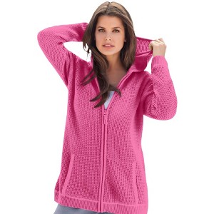 Roaman's Waffle Classic Length Zip Hoodie - 1 of 4