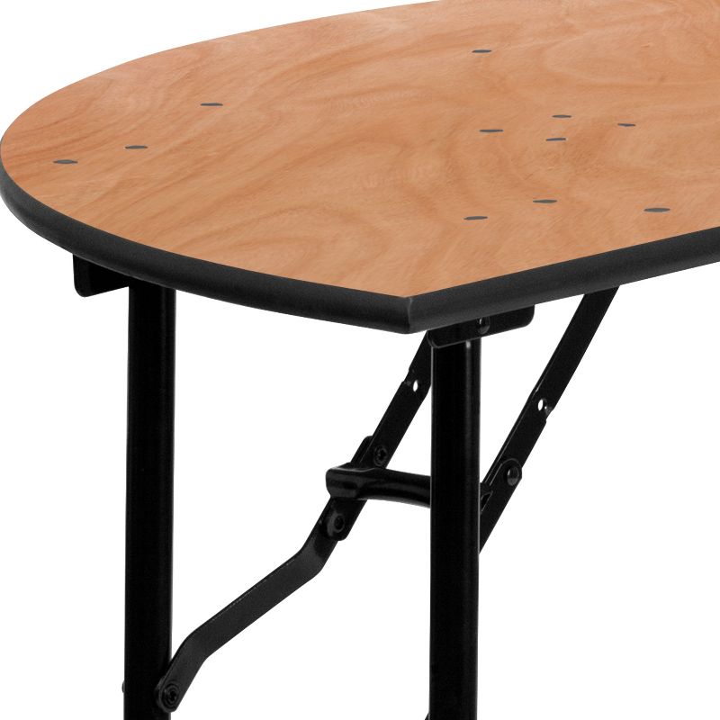 Emma and Oliver 4-Foot Half-Round Wood Folding Banquet Table - Event & Catering Table, 5 of 10