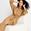 Women's Belted Maxi Shirtdress - Future Collective Brown/Black Striped - 3 of 3