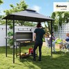 Aghana Digitals Gray 8'x5' UV/Water-Resistant Double Roof Grill Gazebo with Metal Mesh Shelves & - 2 of 4