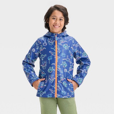 Boys' Dinosaur Printed Rain Coat - Cat & Jack™ Blue